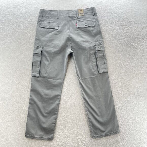 Levi's Ace Cargos Gray Men's 38x32 Preppy Relaxed Slight Taper Leg Cotton Pants - Picture 6 of 11